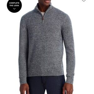 100% cashmere Bloomingdale's  Gray Zip-Up Sweater
